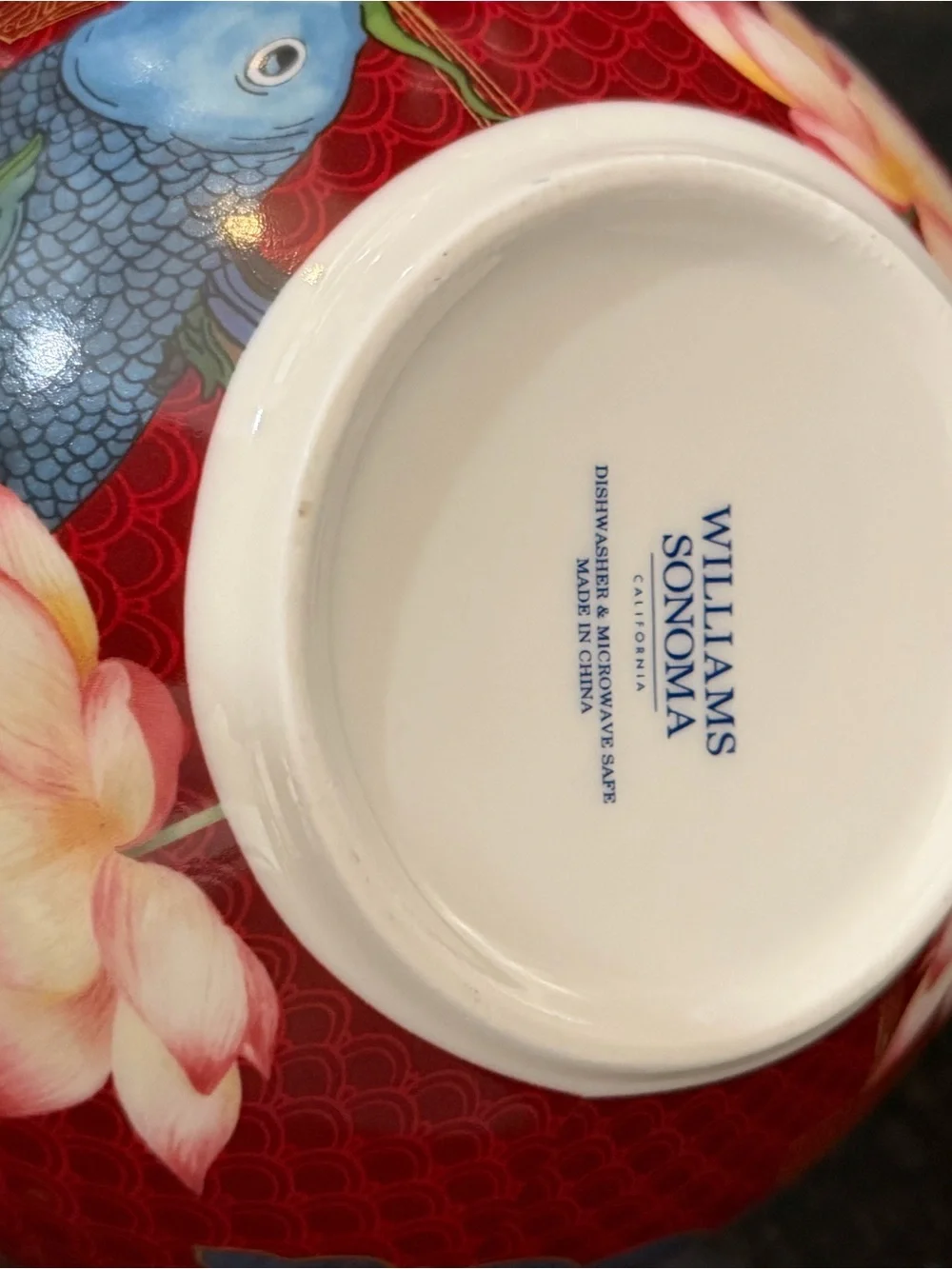 Williams Sonoma Lunar New Year Porcelain Noodle Bowl | 7” Gold Rim